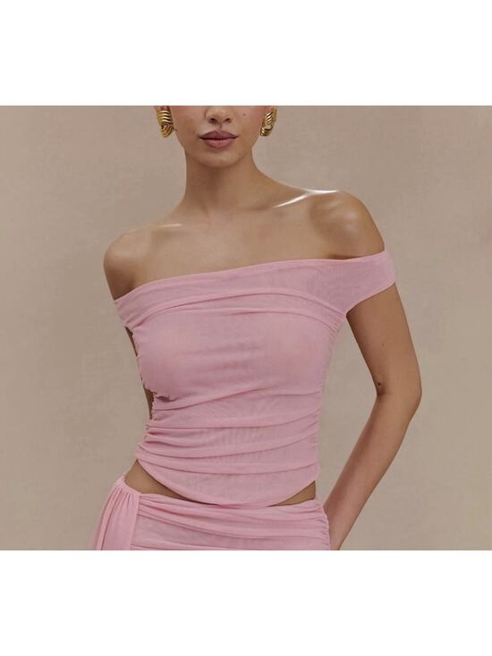 Meshki Tops - Meshki Candy Pink Crop Top Women’s Medium Brooklyn NWT